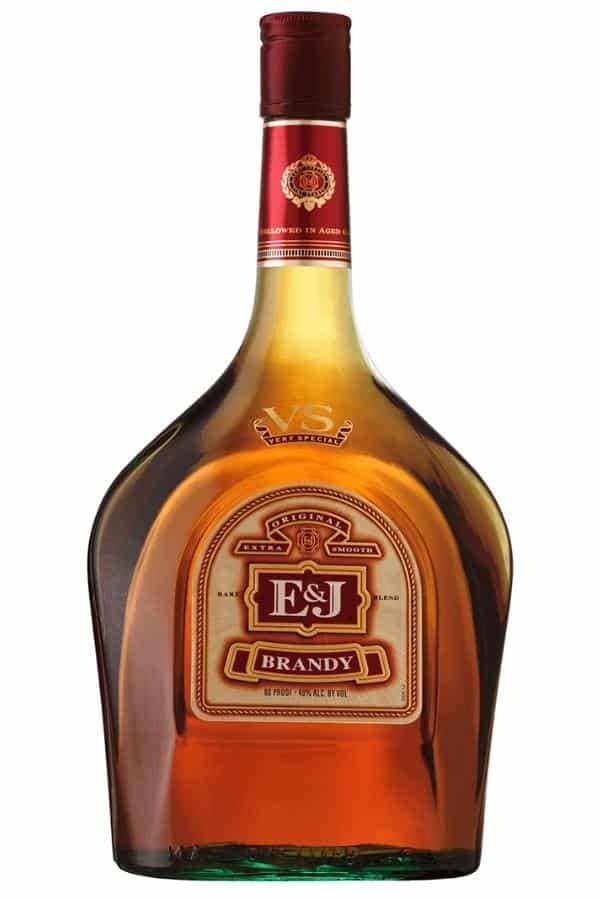 A bottle of E&J Brandy