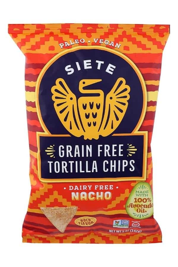A bag of Siete grain free tortilla chips.