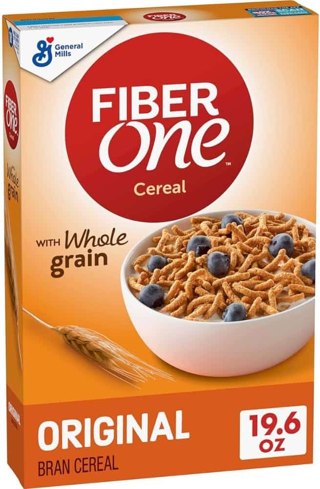A box of FiberOne original bran cereal.